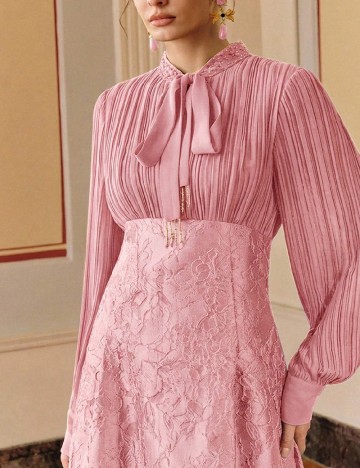 Rochie lunga Anewsta, roz