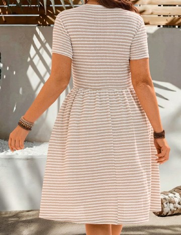 Rochie medie Emery Rose Curve, alb/maro