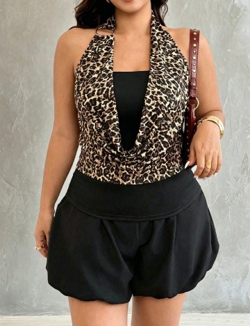 Maiou SHEIN CURVE, animal print/negru