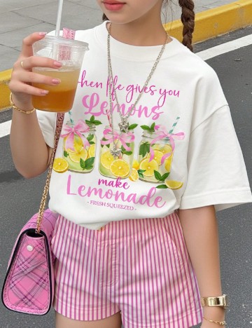 Tricou Shein Kids, alb