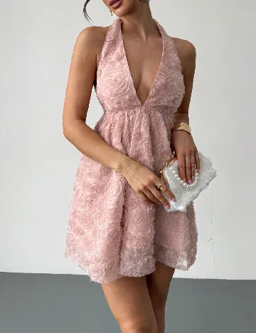 Rochie scurta SHEIN, roz pudra