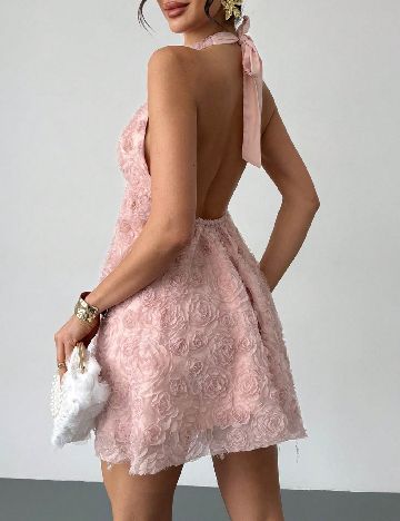 Rochie scurta SHEIN, roz pudra