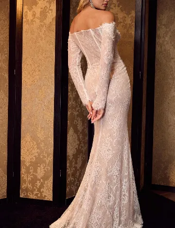 Rochie lunga MOTF, alb/crem
