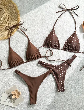 Set costume de baie 2 bucati SHEIN, maro