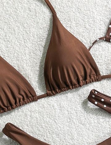 Set costume de baie 2 bucati SHEIN, maro