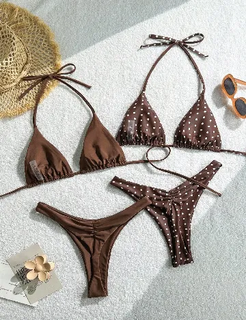 Set costume de baie 2 bucati SHEIN, maro