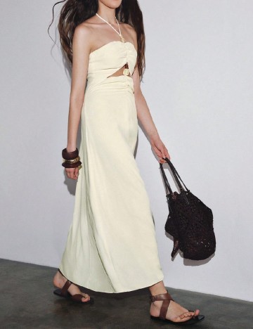 Rochie medie MOTF, ecru