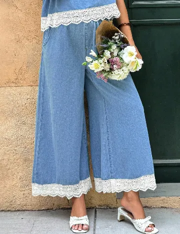 Pantaloni SHEIN Maternity, albastru