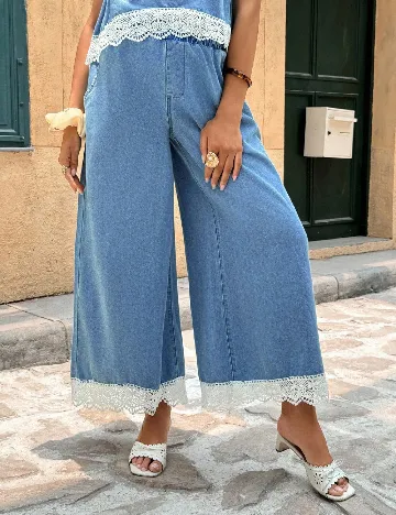 Pantaloni SHEIN Maternity, albastru