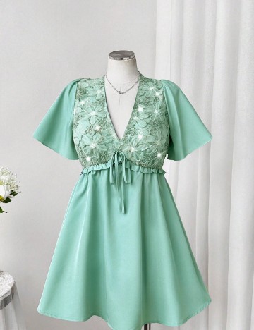 Rochie scurta SHEIN CURVE, verde