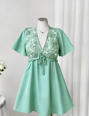 Rochie scurta SHEIN CURVE, verde