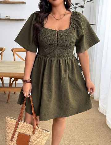 Rochie scurta SHEIN CURVE, verde