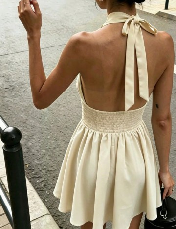 Rochie scurta SHEIN, crem