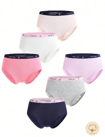 Set chiloti 6 perechi Shein Kids, mix culori