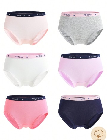 Set chiloti 6 perechi Shein Kids, mix culori