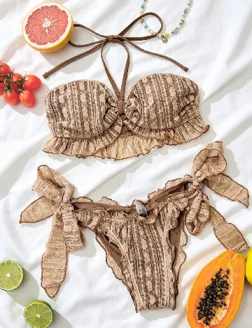 Costum de baie SHEIN, maro