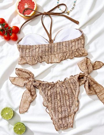 Costum de baie SHEIN, maro