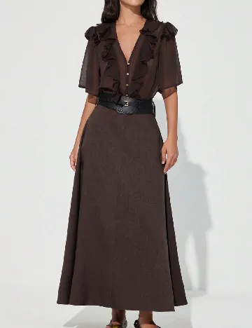 Rochie lunga Aveloria, maro