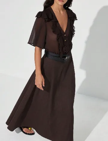 Rochie lunga Aveloria, maro