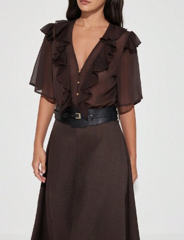 Rochie lunga Aveloria, maro