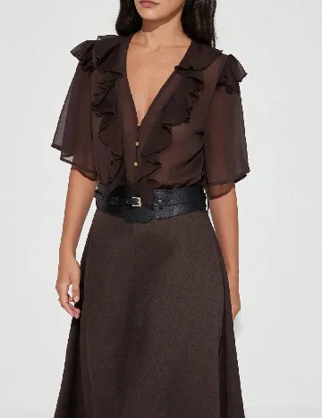 Rochie lunga Aveloria, maro