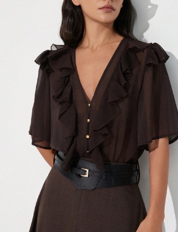 Rochie lunga Aveloria, maro