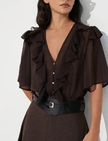 Rochie lunga Aveloria, maro