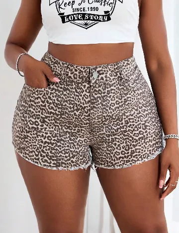 Pantaloni scurti SHEIN CURVE, animal print