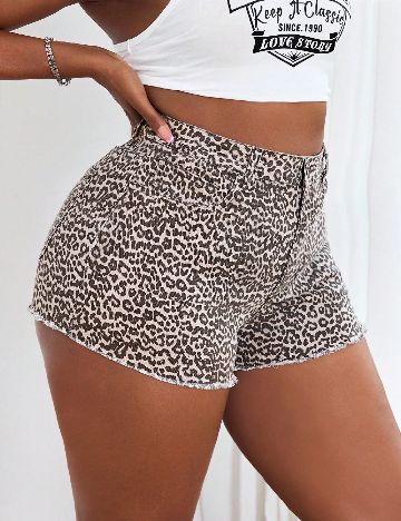 Pantaloni scurti SHEIN CURVE, animal print