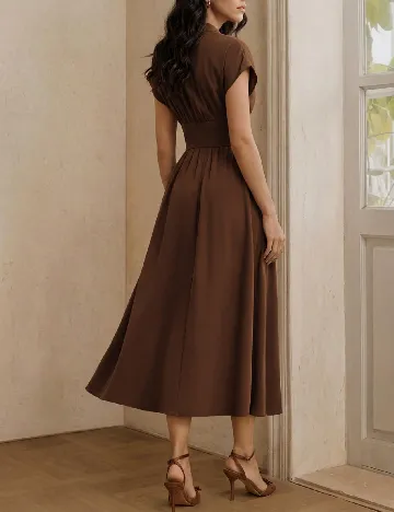 Rochie medie Anewsta, maro