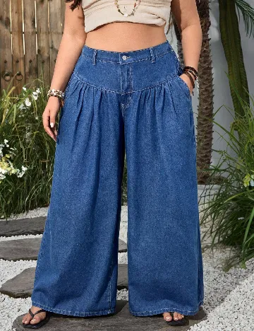 Pantaloni SHEIN CURVE, albastru