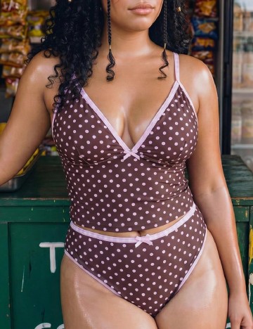Costum de baie SHEIN CURVE, maro