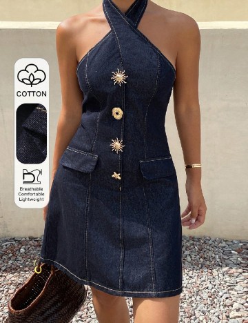 Rochie scurta SHEIN, bleumarin