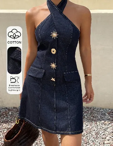 Rochie scurta SHEIN, bleumarin
