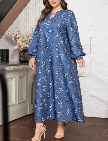 Rochie medie SHEIN CURVE, albastru