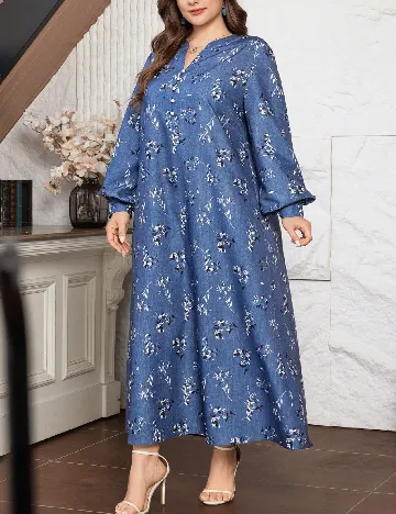 Rochie medie SHEIN CURVE, albastru