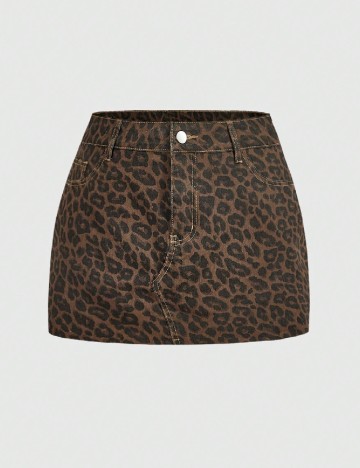 Fusta SHEIN CURVE, animal print