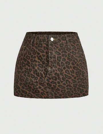Fusta SHEIN CURVE, animal print