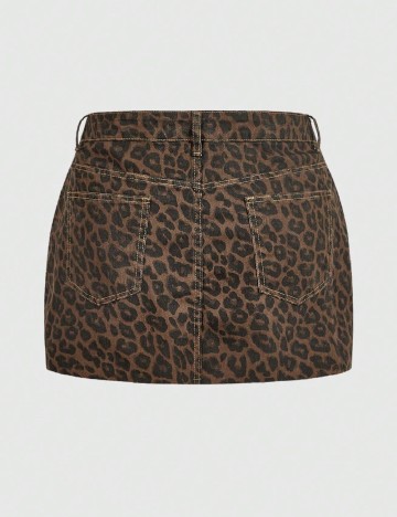 Fusta SHEIN CURVE, animal print