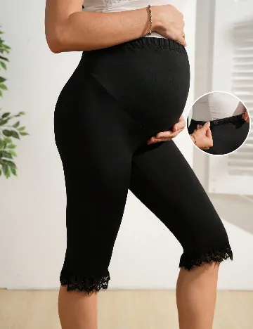 Colanti trei sferturi SHEIN Maternity, negru