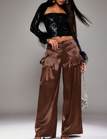 Pantaloni SHEIN, maro