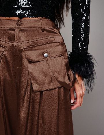 Pantaloni SHEIN, maro