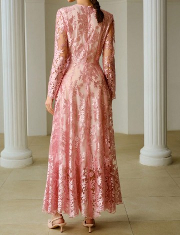 Rochie lunga Zeylah, roz