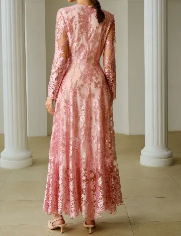 Rochie lunga Zeylah, roz