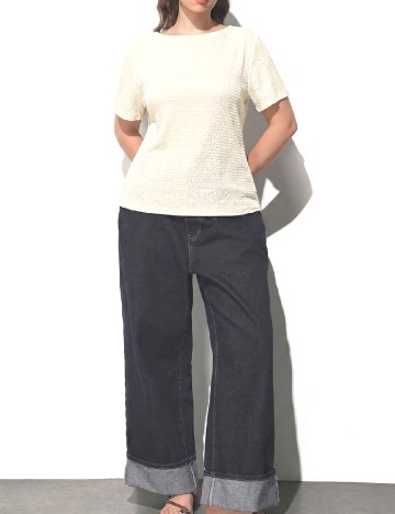 Tricou SHEIN CURVE, ecru