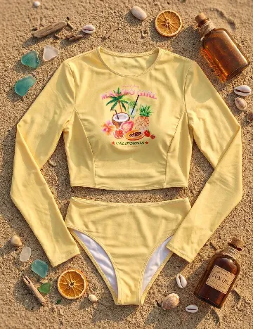 Costum de baie SHEIN, galben