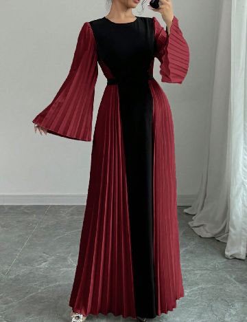 Rochie lunga SHEIN, negru/rosu