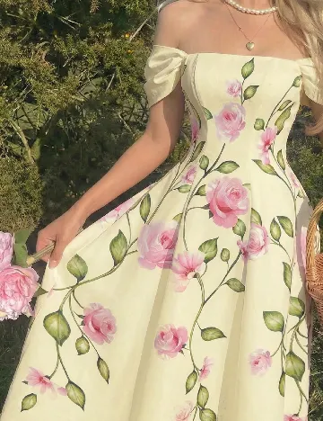 Rochie medie SHEIN, galben/roz