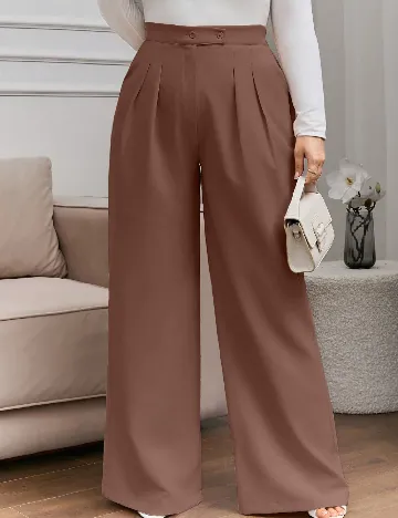 Pantaloni SHEIN CURVE, maro