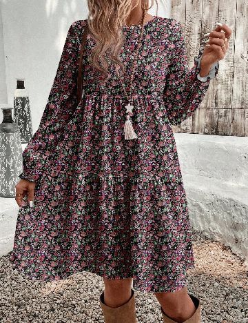 Rochie medie SHEIN CURVE, floral print